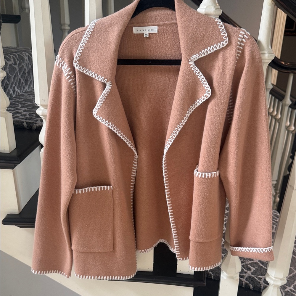 Little Lies camel Blazer with White Detailing